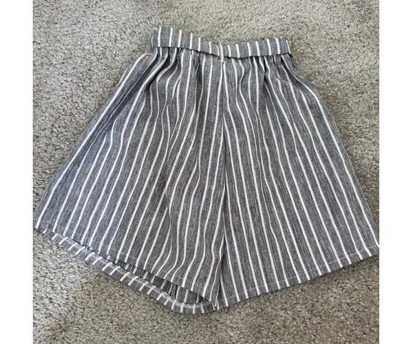 Cotton Blend Striped Shorts small Blue - Image 2