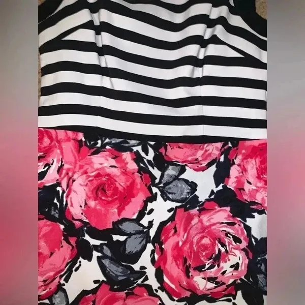 London Times Dress 6 Black White Pink Sleeveless Spring/Summer - Image 2