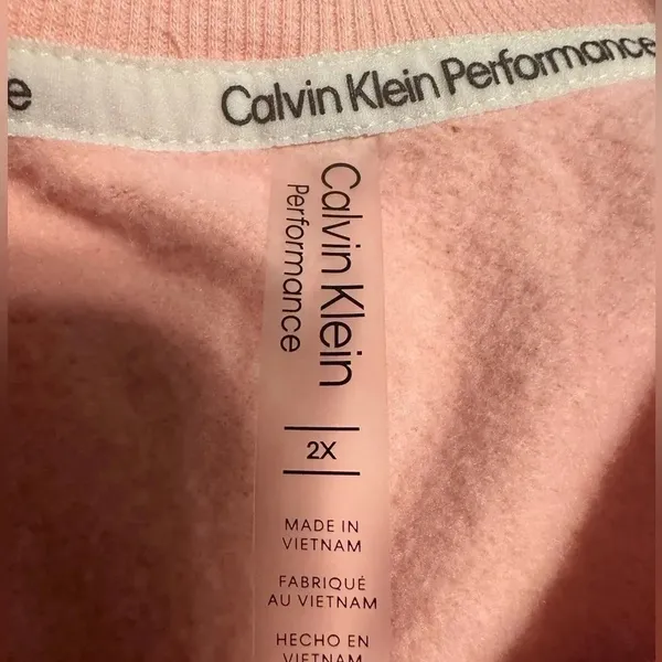 Calvin Klein Performance Sweatshirt Women’s Size 2X Adjustable Waist Pink - Image 2
