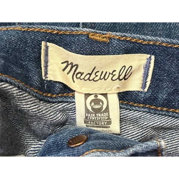 Madewell Women's Blue High Waisted Straight Wide Leg Denim Jeans Pants Size 25 - Image 4