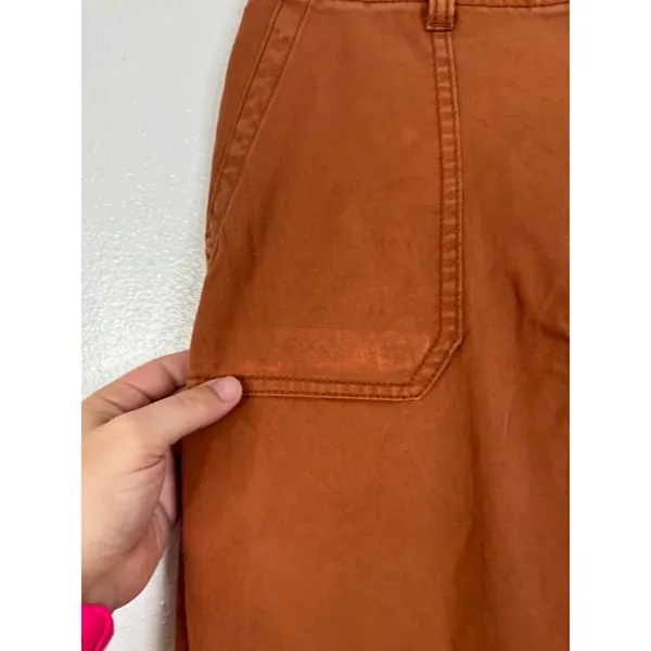 Prana Womens Rust Orange Organic Cotton Stretch Patch Pocket Utility Pants Sz 4 - Image 5
