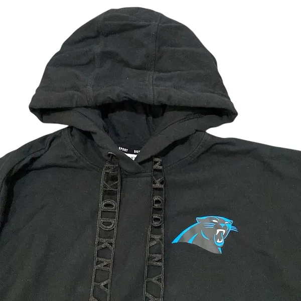 DKNY Carolina Panthers Black Hoodie Womens Sz Small NFL Team Collection - Image 2