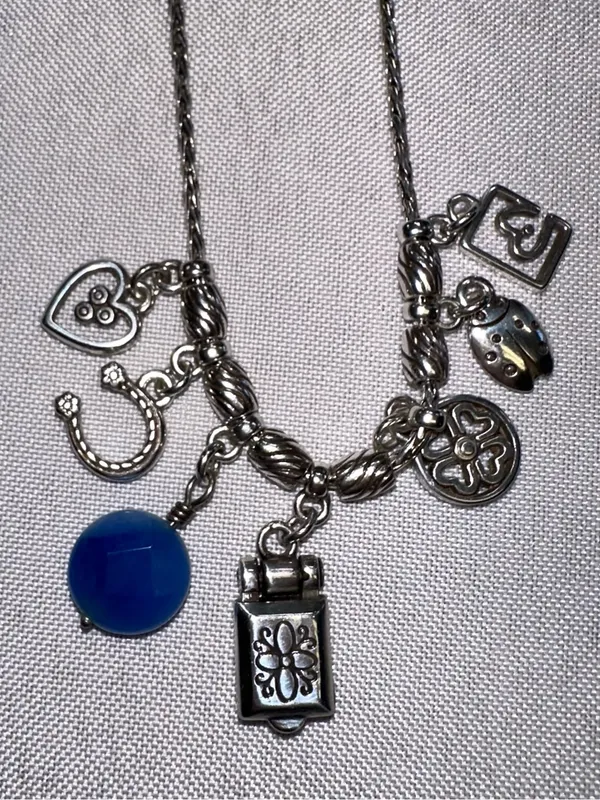 Brighton Fortune Lucky Charms Set Blue Gemstone Necklace Bracelet Earrings Rare - Image 3