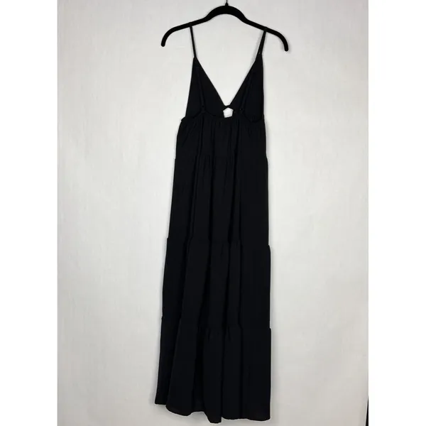 SHEIN Belle Plunging Neck Maxi Dress Womens Small Adjustable Straps Punk Peasant - Image 2