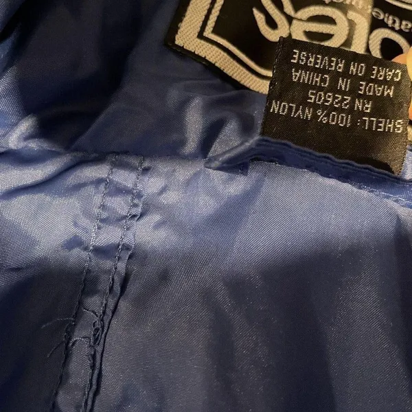 Women's TOTES Rain Coat Royal Blue Hooded With Large Pocket Size L Zipper Jacket - Image 4