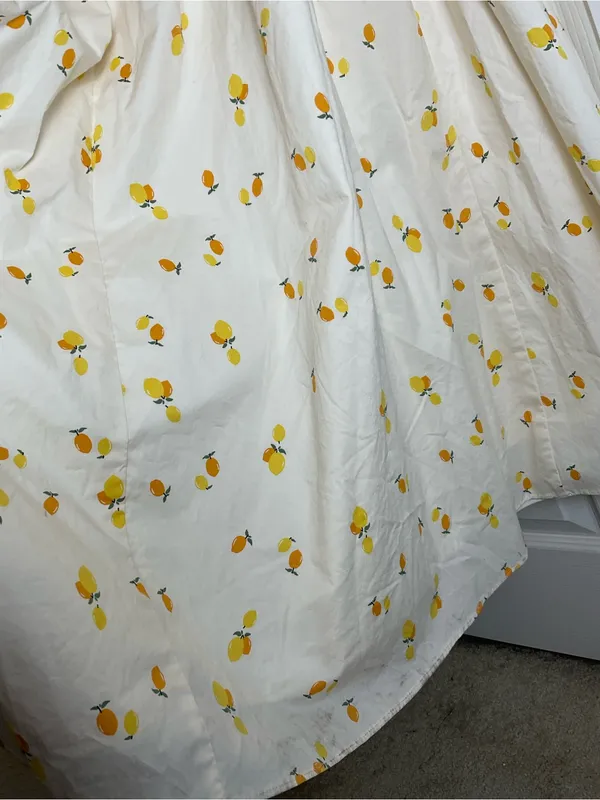 ZARA Lemon Print Halter Midi Dress Cream Yellow NWT Size M - Image 9
