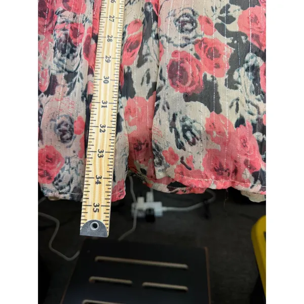 ASTR The Label Taupe Pink Floral Metallic Tiered Maxi Dress Small ACDR100834B‎ - Image 6