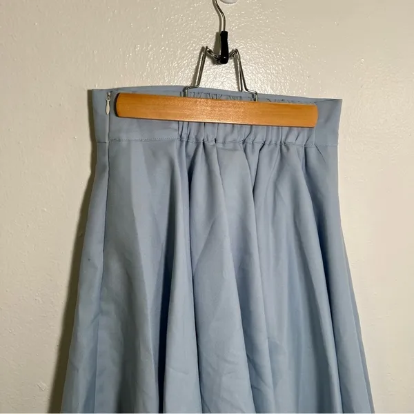 Pleated A-Line Skirt Light‎ Blue Swing Flowy F - Image 6