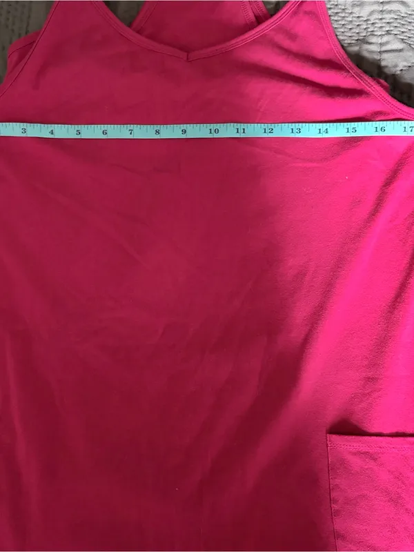 Women's Red Athletic Exercise Dress Shorts Pockets Medium - Image 8