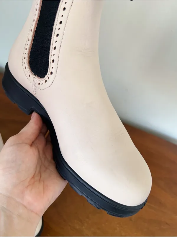 Blundstone • 2156 Women's High Top Chelsea Boots in Pearl cream leather pull on - Image 13