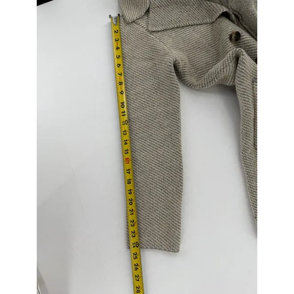 Magnolia Boutique M/L Womens Herringbone Double Breasted Long Coat Quiet Luxury - Image 11
