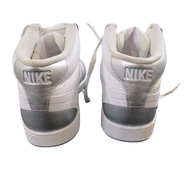 Nike Court Vision Mid White Metallic Silver Women's Size 8.5 CD5436-108 - Image 3