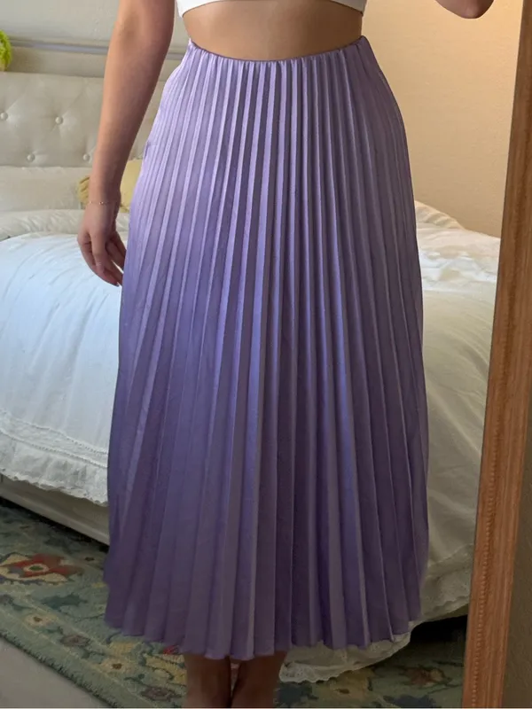Zara Lavender pleated Midi Skirt - Image 8