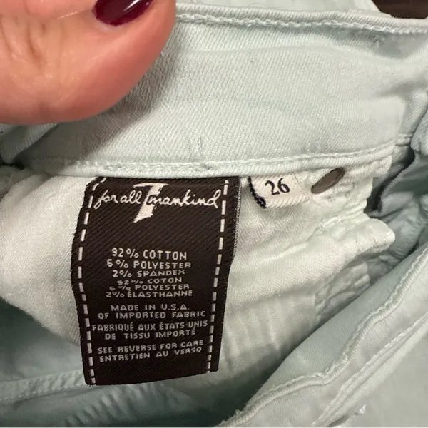 7 For All Mankind Women's Light Blue Straight Leg Jeans‎ size 26 - Image 3