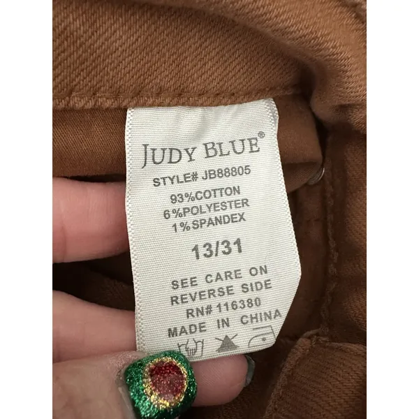 Judy Blue Jeans Womens‎ 13/31 Brown Garment Dyed Wide Leg Crop High Waist #J13-7 - Image 8