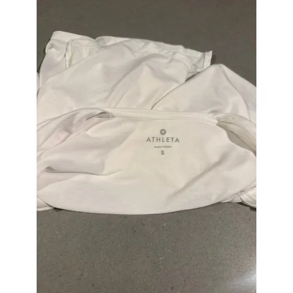 Athleta Hi-Low Flowy Tank Top Women's‎ Size small White no underneath bra - Image 4