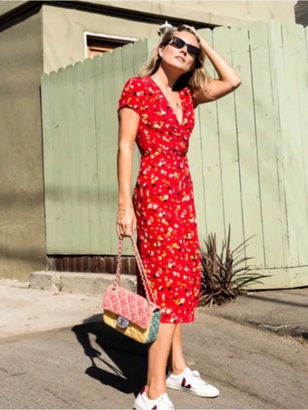 Realisation Par The Teale Rouge Fleur 100% Silk Wrap Dress XL - Image 4