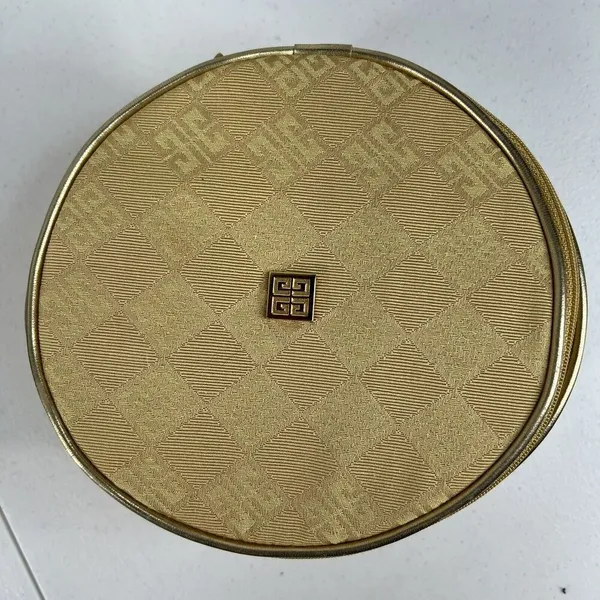 Organza by Givenchy Parfums Gold Train Case Zip‎ Around Bag Toiletry Barrel Bag - Image 3