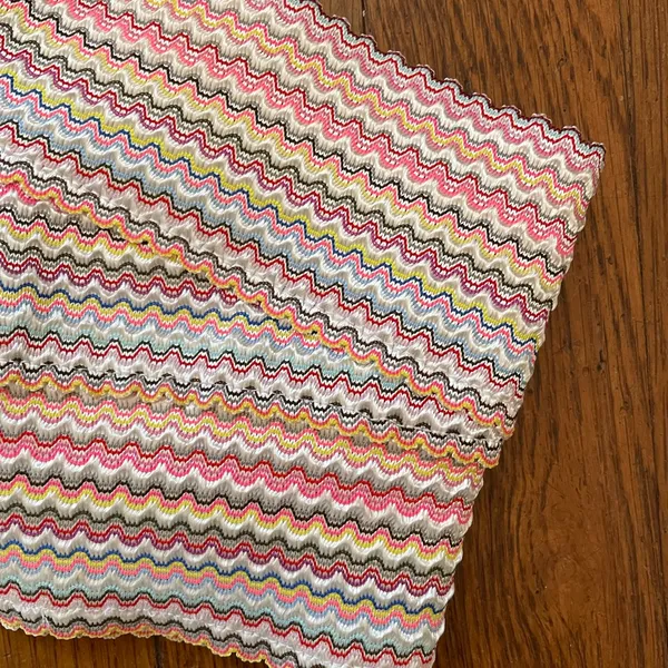 💥Hobie Crisscross Halter Bikini Top Multicolor Chevron Stripe Knit Size S💛 - Image 8