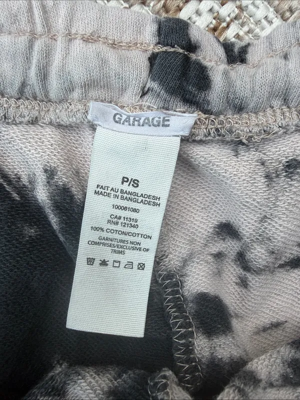Garage Black & White Tie-Dye Joggers - Image 2