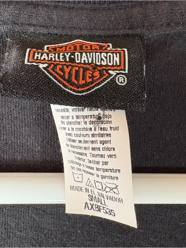 Harley-Davidson T-Shirt Womens Sm‎ Black Yellow Logo V-neck Bikercore Motorcycle - Image 4