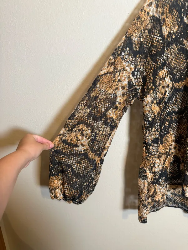 Free‎ People Out For The Night Snake Print Mesh Oversized Top - Image 4