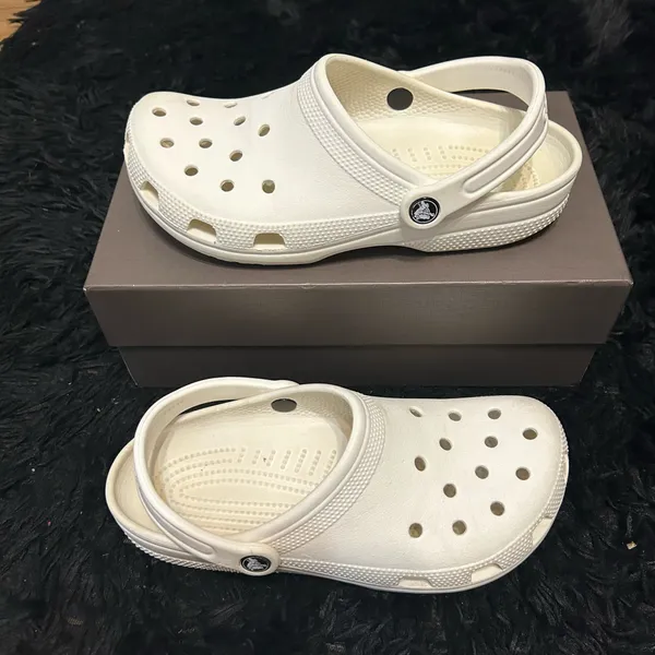 CROCS white clogs mules sandals shoes  - Image 7