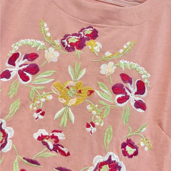 Entro Embroidered Floral fit and flare dress‎ pink size small - Image 6