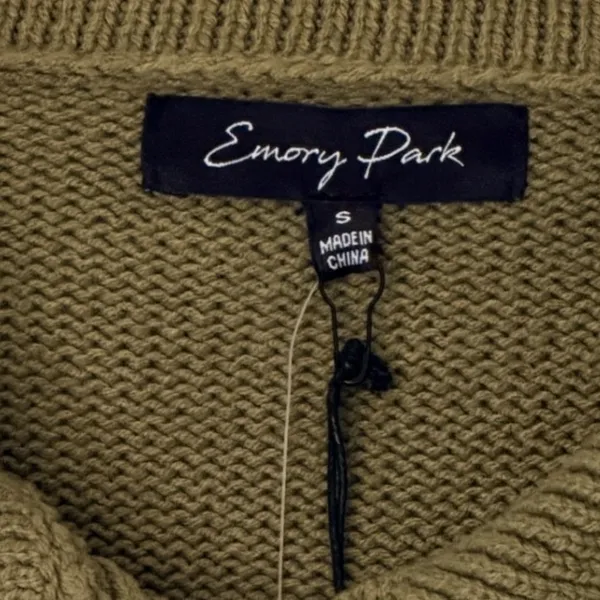 Emory Park Knit Romper Sz S Y2K Olive Green Button Front Gorpcore Club New - Image 5