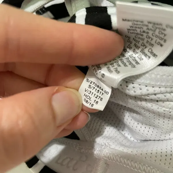 Athleta Black White Striped Wireless Sports Bra Womens XS Athletic Classic Gym - Image 9