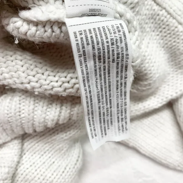 Hollister Cropped Shaker Knit Sweater Women Size M White Cream Y2K Acrylic Blend - Image 10