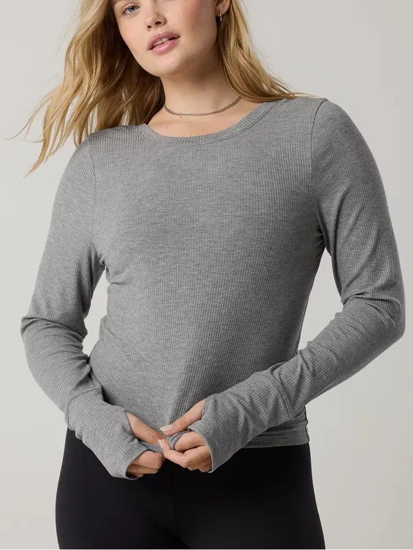 OFFLINE By Aerie Thumbs Up Ribbed Scoop Back T-Shirt - Image 2