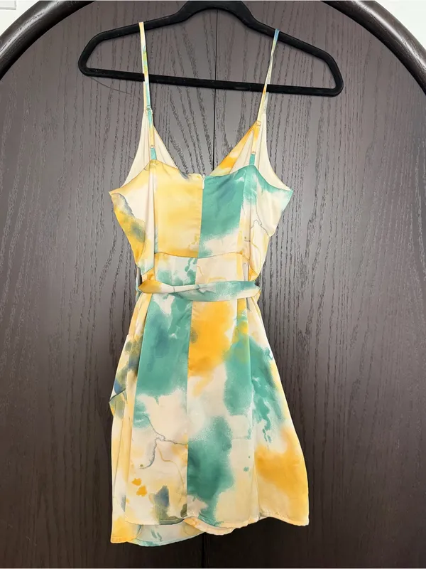 KeniaLea Co Wrap Mini Dress Yellow - Image 3