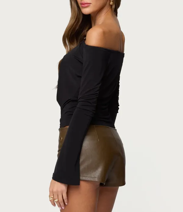 Edikted Kezya Draped Off Shoulder Top - Image 3