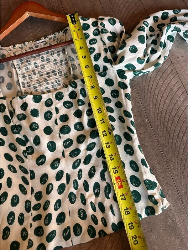 Reformation Calla Print Top Blouse In Tapioca Polka Dot Women’s size 2 - Image 11