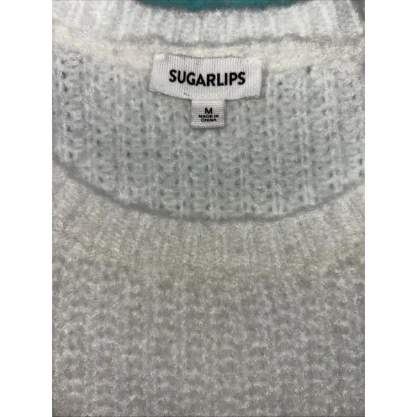 Sugarlips Womens Sz M Chunky Knit Puff Sleeve Sweater EUC - Image 16