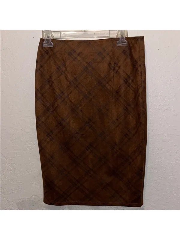 Vintage Plaid Pencil Skirt with Slit cottagecore granny modest grandma teacher - Image 4
