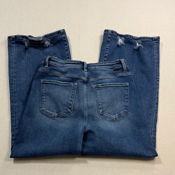 RISEN jEANS Stylish Distressed Blue Flare Jeans - Image 6