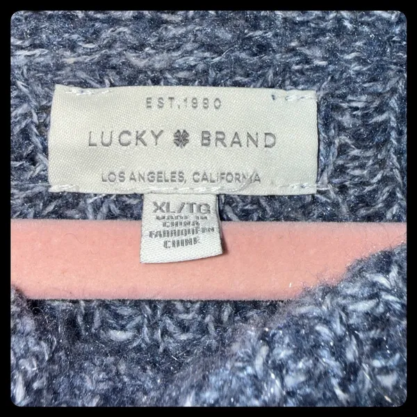 Lucky Brand Turtleneck Sweater Womens XL‎ Blue Marl Knit Pullover Cozy - Image 2