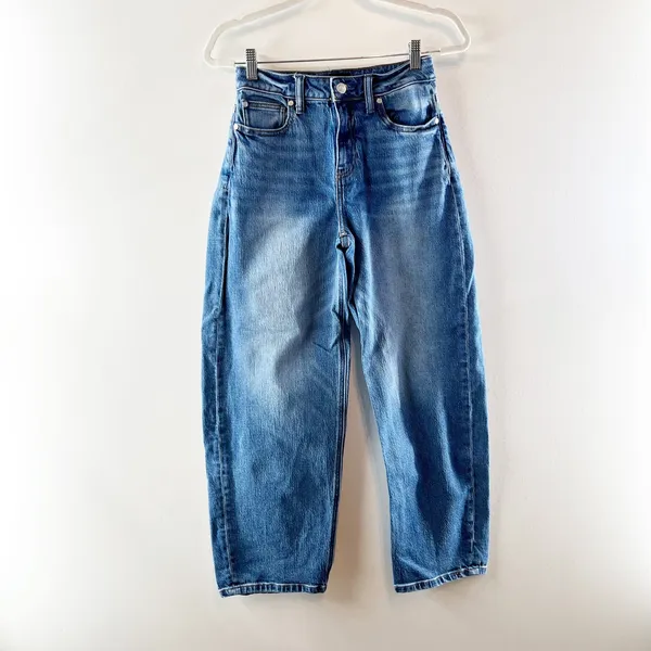 Quince Bella Stretch High Rise Barrel Jeans Organic Cotton Atlantic Blue 26 - Image 2