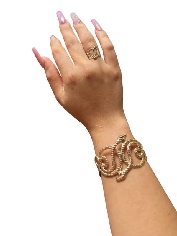 European & American Gold Plated snake bangle bracelet womens jewelry - Image 5