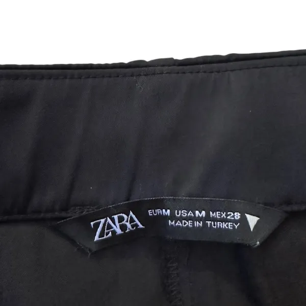 Zara Black Wrap Front Strappy Tie Skort Shorts Women Size Medium Zip | 0158 - Image 3