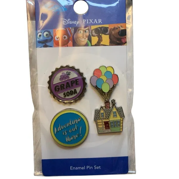 New loungefly boxlunch Disney Pixar Up Enamel Pin Set of 3 grape soda adventure - Image 2