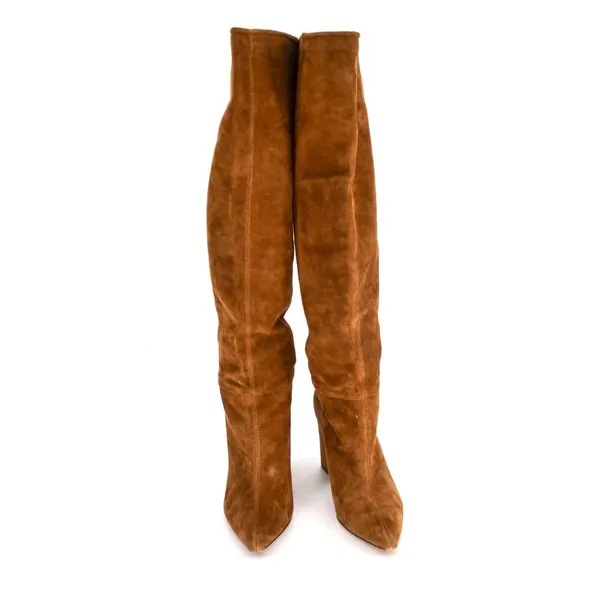 Vince Camuto Sarelia Knee High Boots Suede Brown Block Heel 7 - Image 4