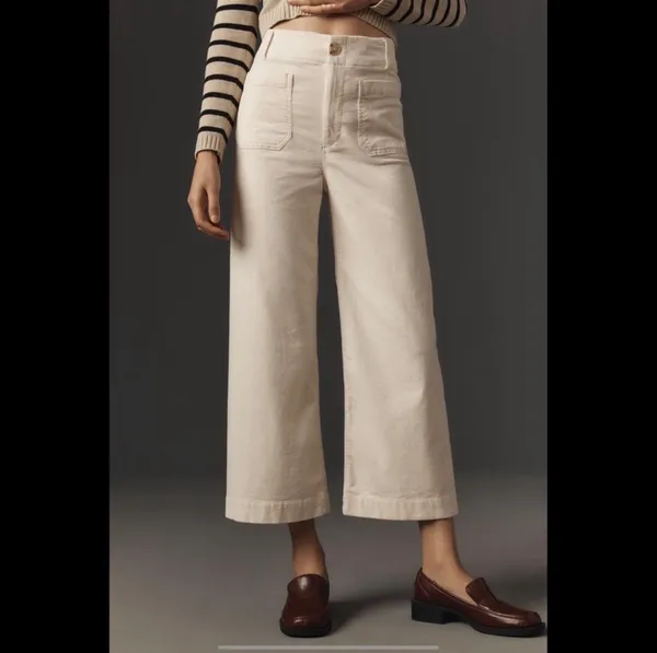 Anthropologie The Colette Cropped Wide-Leg Pants by Maeve: Corduroy Edition - Image 2