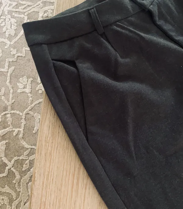 Tanming Women's Casual High Waist Trousers Wool Blend Cropped Wide Leg Pants - Image 9