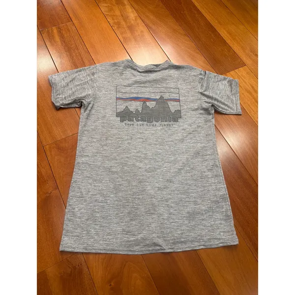 Patagonia Graphic T Shirt Gray Save Our Home Planet Mountains Eco Friendly XS‎ - Image 6