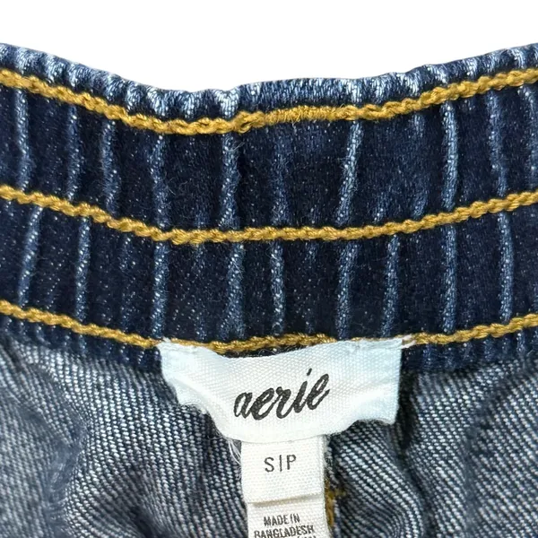 Aerie Women's Blue‎ Denim Distressed Cutoff Shorts Small Elastic Waist - Image 2