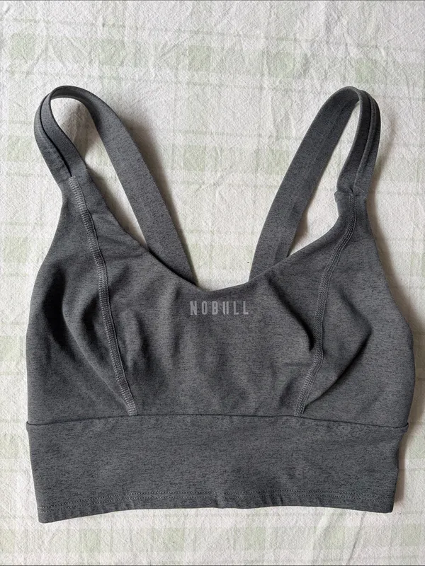 NOBULL Heather Charcoal Gray Sports Bralette - Image 3