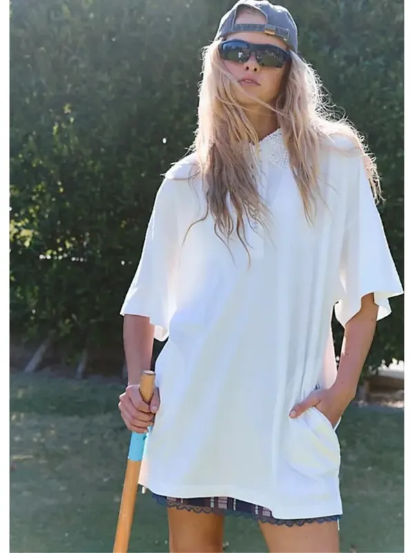 Free People FP Movement Tee Time Top Women's XS White Tennis Polo Sporty NWOT - Image 2